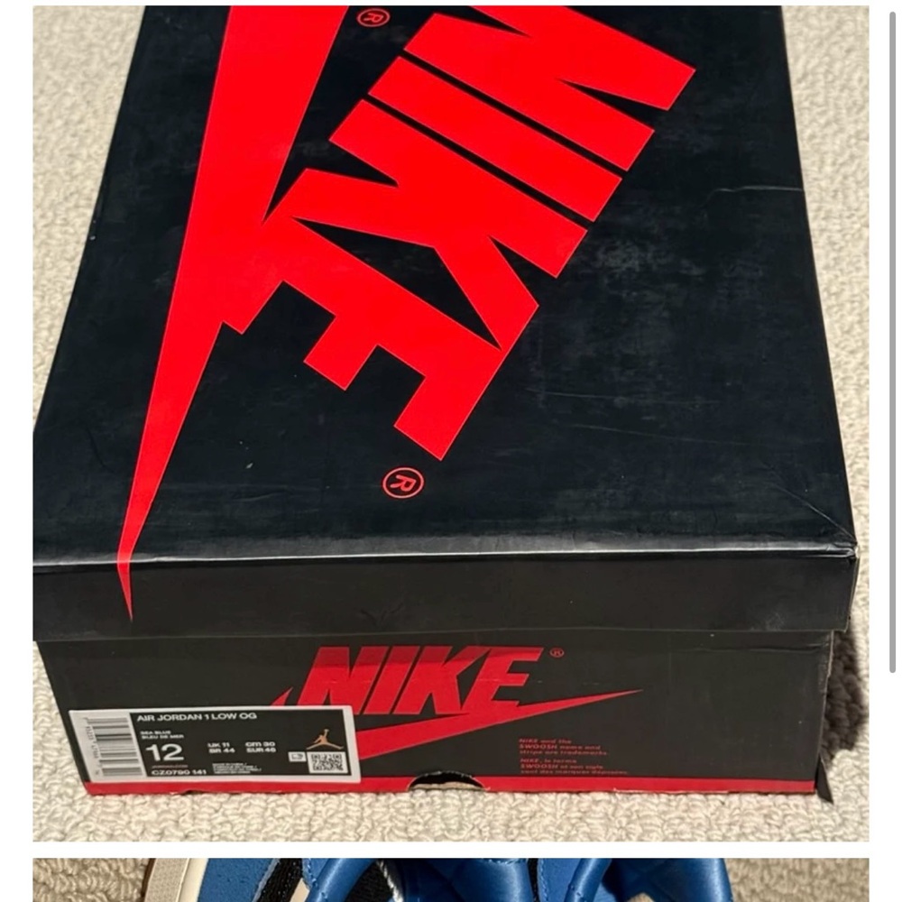 Nike Blue and Black Sneakers Premium Leather High-Top - Picture 4 of 6